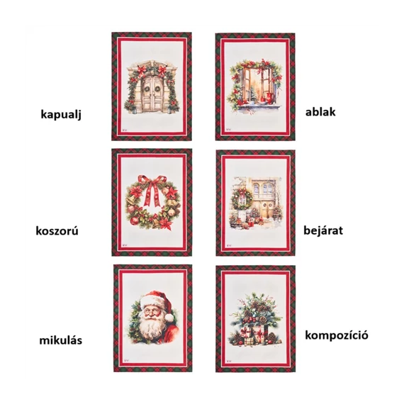 Konyharuha 50x70cm, pamut, Christmas is coming, ablak, N.S.HTH251901E