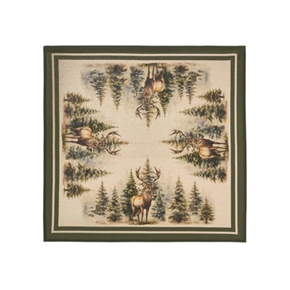 Asztalterítő 90x90cm, pamut, Bosco incantato, szarvas, N.S.HTH252001