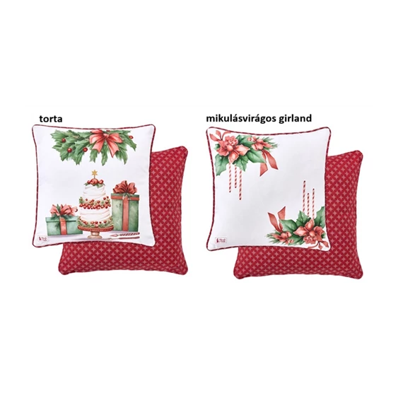 Párna töltelékkel 40x40cm, pamut, Storia di Natale torta, N.S.LEG251811B