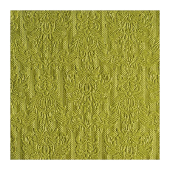 Elegance green dombornyomott papírszalvéta 33x33cm,15db-os, AMB.13304932