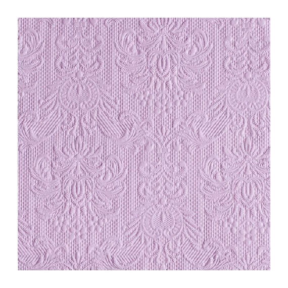 Elegance light purple dombornyomott papírszalvéta 33x33cm,15db-os, AMB.13305506