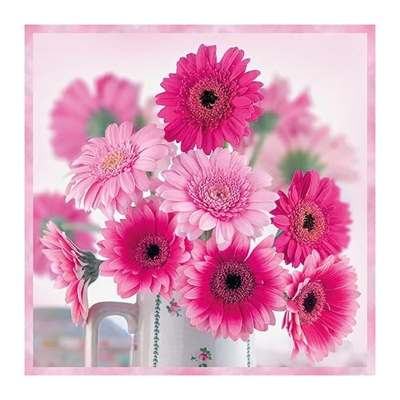 Pink Gerberas papírszalvéta 33x33cm,20db-os, AMB.13314010
