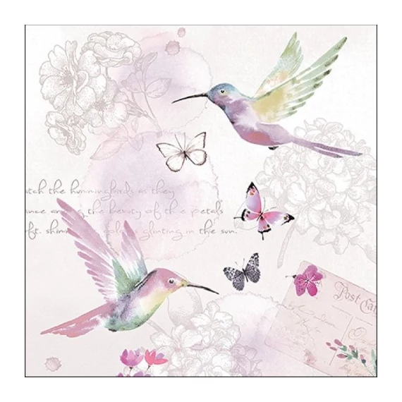 Pale Hummingbirds papírszalvéta 33x33cm,20db-os, AMB.13315895