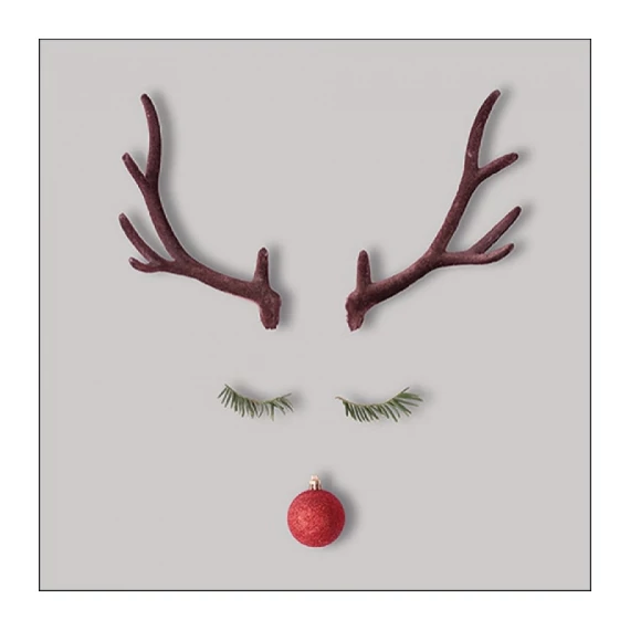 Christmas Reindeer Grey papírszalvéta 33x33cm, 20db-os, AMB.33316755
