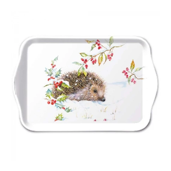 Hedgehog In Winter műanyag kistálca 13x21cm, AMB.33716595