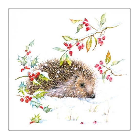 Hedgehog In Winter papírszalvéta 33x33cm, 20db-os, AMB.33316595
