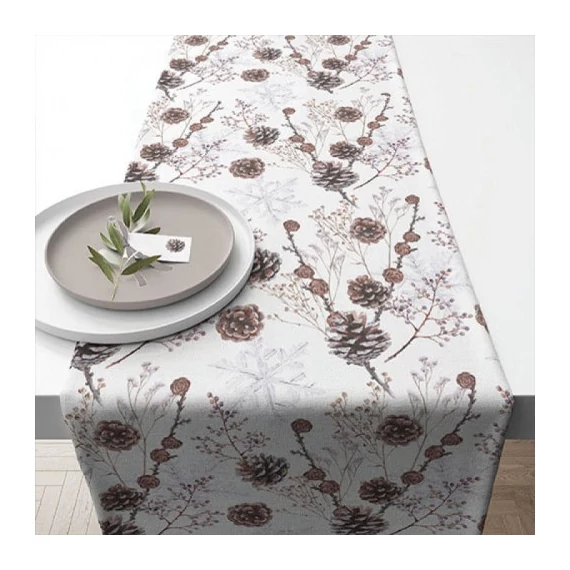 Pine cones asztali futó 40x150cm,100% pamut, AMB.16617835