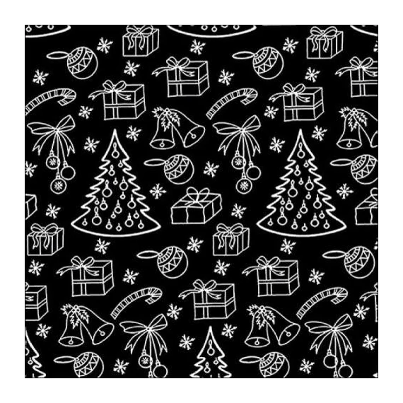Outlined ornaments black papírszalvéta 33x33cm, 20db-os, AMB.33318110