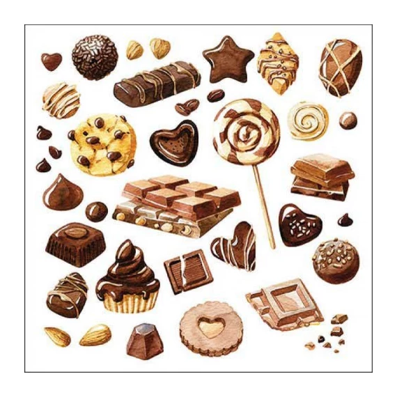 Sweet chocolates papírszalvéta 33x33cm, 20db-os, AMB.13318555