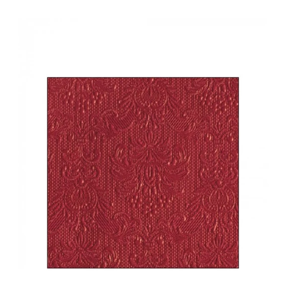Elegance dark red dombornyomott papírszalvéta 25x25cm, 15db-os, AMB.12517577