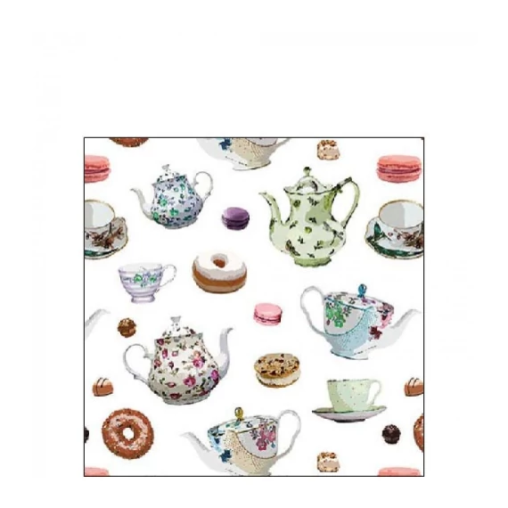 Classic tea pots papírszalvéta 25x25cm, 20db-os, AMB.12518610