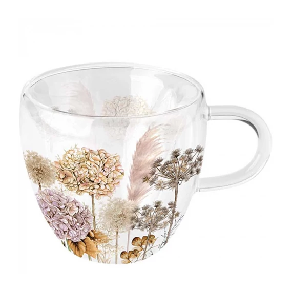 Dried flowers duplafalú borosilicate üvegcsésze 0,25l, AMB.14418690