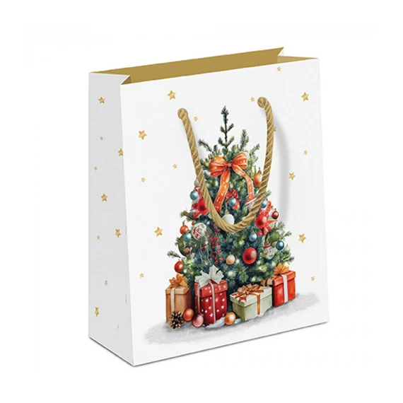 Decorated Christmas tree papír ajándéktáska 22x13x25cm, AMB.31219175
