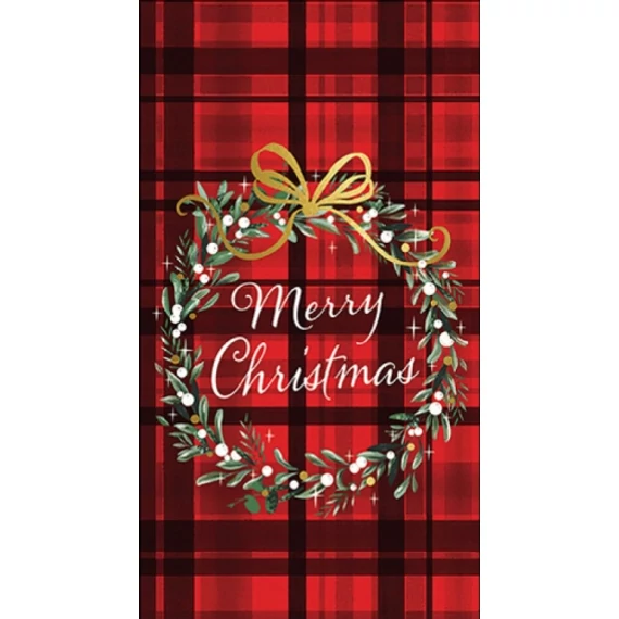 Christmas plaid red papírszalvéta 33x40cm, 15db-os, AMB.31115565
