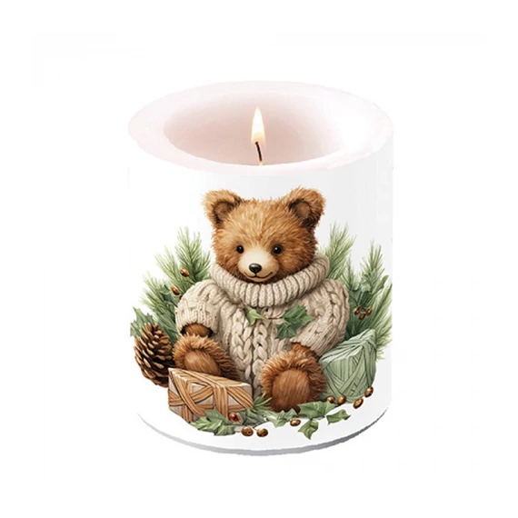 Cuddle bear átvilágítós gyertya 10x10xcm, AMB.39320110