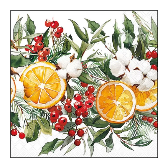 Winter Oranges papírszalvéta 33x33cm, 20db-os, AMB.33319935