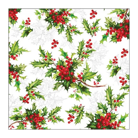 Ilex all over papírszalvéta 33x33cm, 20db-os, AMB.33319945