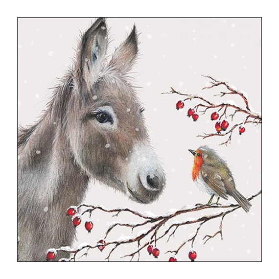 Donkey and robin papírszalvéta 33x33cm, 20db-os, AMB.33320100