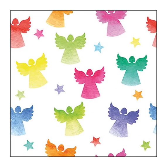 Angel silhouettes colourful papírszalvéta 33x33cm, 20db-os, AMB.33320210
