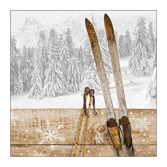 Retro ski papírszalvéta 33x33cm, 20db-os, AMB.33320230