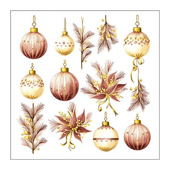 Hanging decorations bordeaux papírszalvéta 33x33cm, 20db-os, AMB.33319986