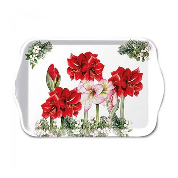 Blooming amaryllis white műanyag kistálca 13x21cm, AMB.33720275