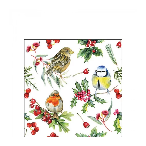 Birds in Winter papírszalvéta 25x25cm, 20db-os, AMB.32519955