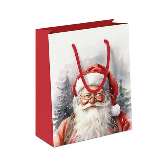 Happy Santa papír ajándéktáska 22x13x25cm, AMB.31219075