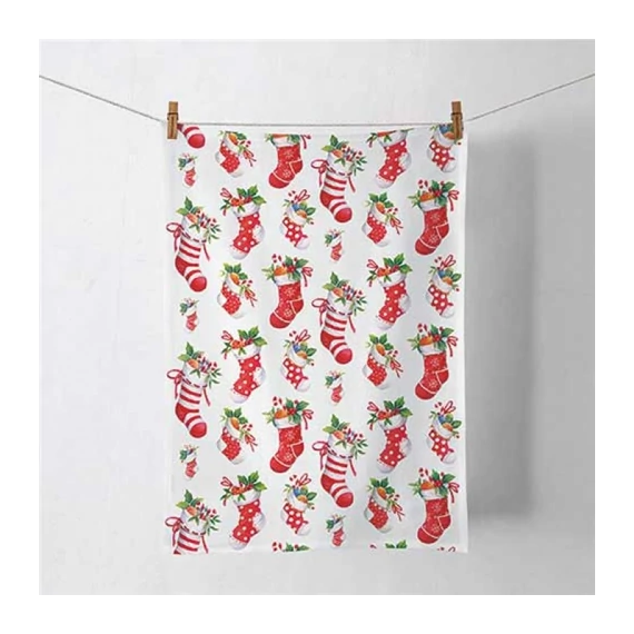 X-mas stockings white konyharuha 50x70cm, 100% pamut, AMB.37820200
