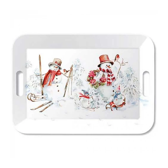 Sporty snowmen műanyag nagytálca 33x47cm, AMB.33920095