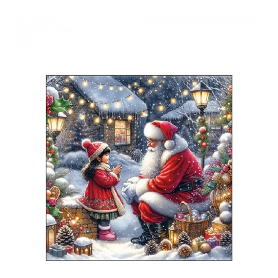 Talking to Santa papírszalvéta 25x25cm, 20db-os, AMB.32520055
