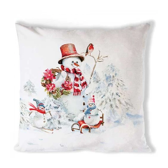Sporty snowmen párnahuzat 40x40cm, 100% pamut, AMB.36220095