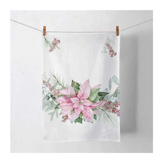 Pink poinsettia konyharuha 50x70cm, 100% pamut, AMB.37820285