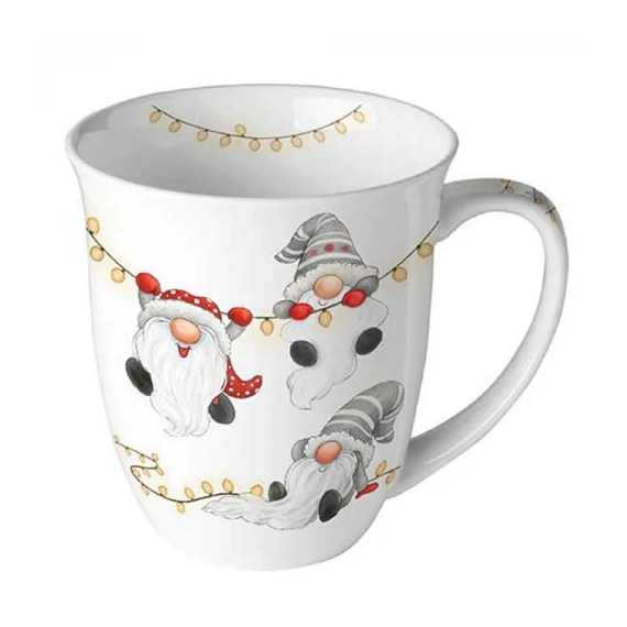 Gnomes on the light chain white porcelánbögre 0,4l, AMB.38420185