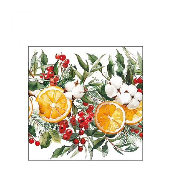 Winter Oranges papírszalvéta 25x25cm, 20db-os, AMB.32519935