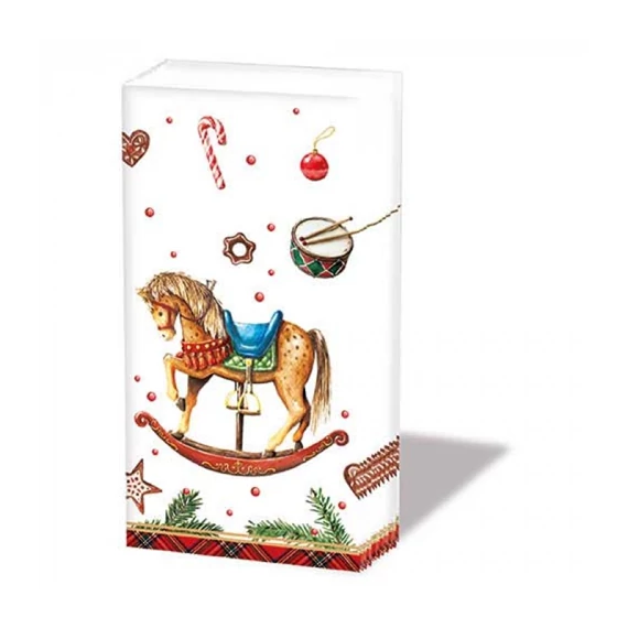 Classic rocking horse white papírzsebkendő 10db-os, AMB.32220040
