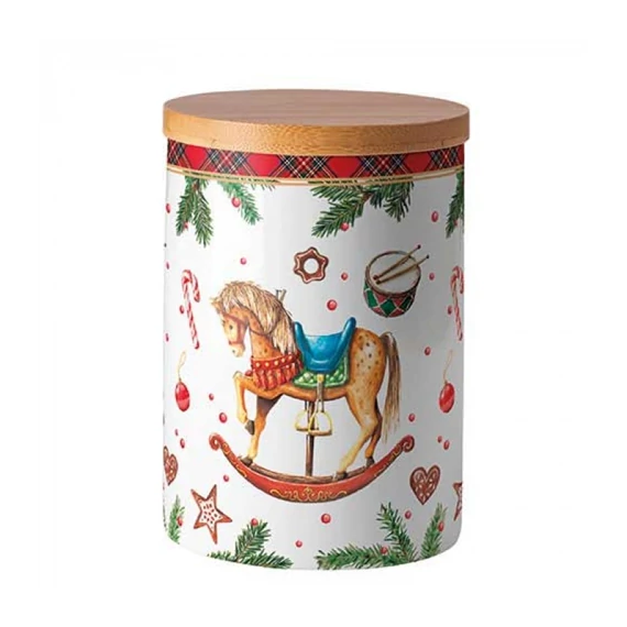 Classic rocking horse white porcelán konyhai tároló 13,5x10cm, AMB.37520040