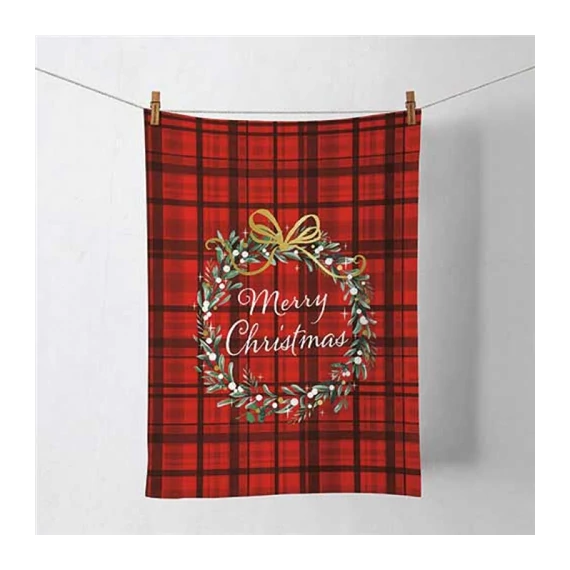 Christmas Plaid red konyharuha 50x70cm, 100% pamut, AMB.37815565