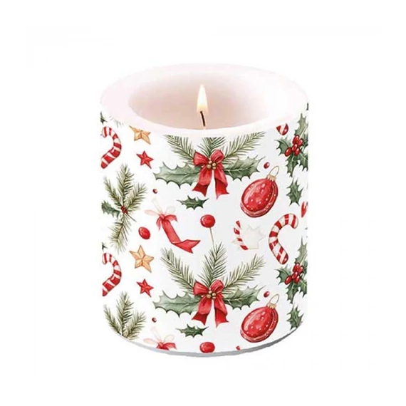 Christmas Elements átvilágítós gyertya 10x10xcm, AMB.39320290