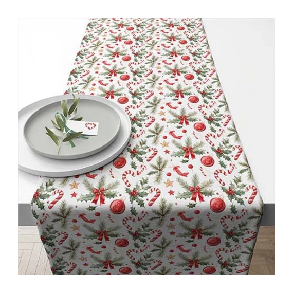 Christmas Elements asztali futó 40x150cm, 100% pamut, AMB.36620290