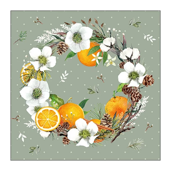 Helleborus and oranges papírszalvéta 33x33cm, 20db-os, AMB.33320320