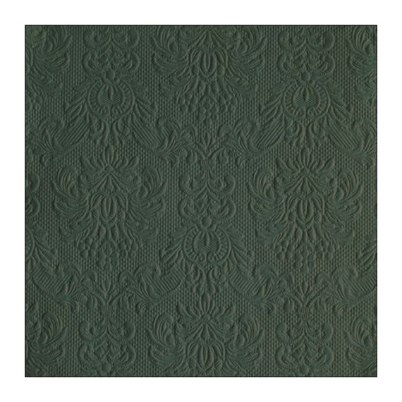 Elegance deep forest green dombornyomott papírszalvéta 33x33cm,15db-os, AMB.13318068
