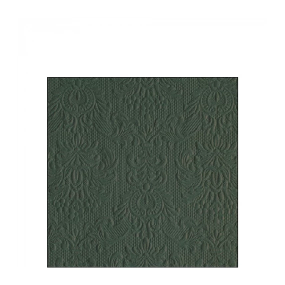 Elegance deep forest green dombornyomott papírszalvéta 25x25cm,15db-os, AMB.12518068