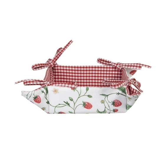 Kenyérkosár 35x35cm,100% pamut,Wild Strawberries, CLEEF.WIS47