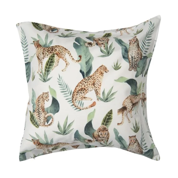 Textil párnahuzat 45x45cm, 100% polyester, leopárdos, CLEEF.KT021.268