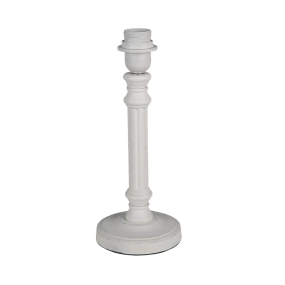 Fa lámpatest bordás, fehér, 12x31cm, CLEEF.6LMP743