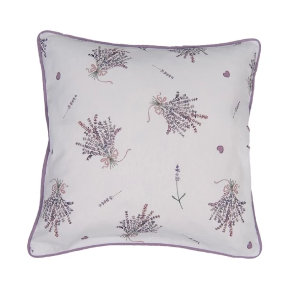Párnahuzat 40x40cm,100% pamut, Lavender Garden, CLEEF.LAG21
