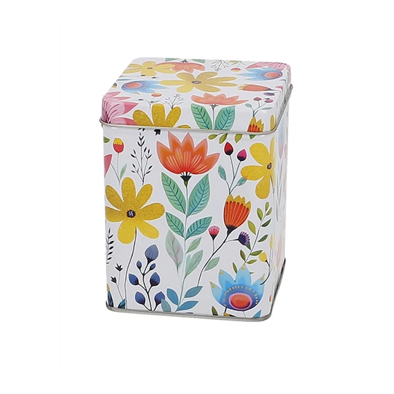 Fémdoboz 75x75x95mm,100g, Flowers, T.B.FLW898
