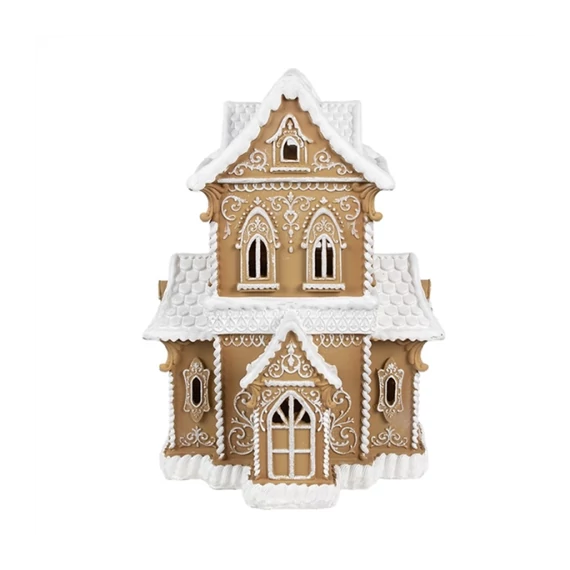 Mézeskalács házikó LED-es, 28x21x37cm, műanyag, CLEEF.6PR3906GG