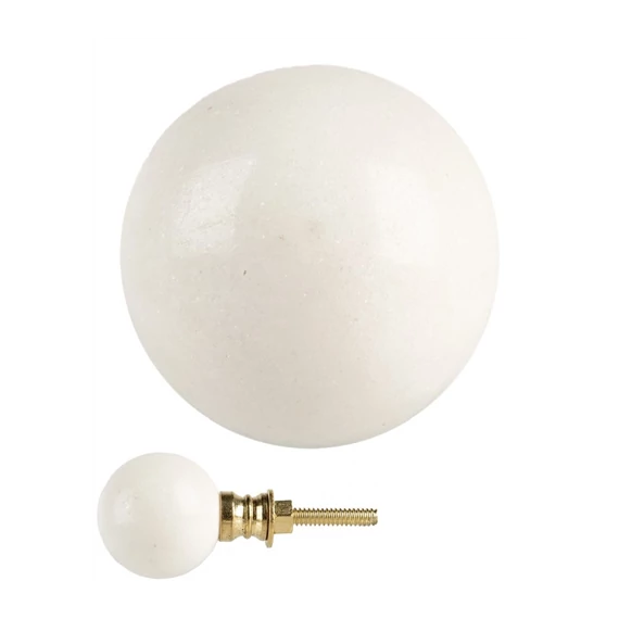 Fehér gömb kerámia ajtógomb 3cm, CLEEF.66058